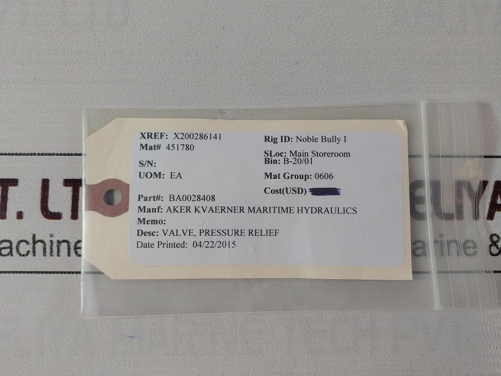 Rexroth 051202030320000 Oil Control Pressure Relief Valve 