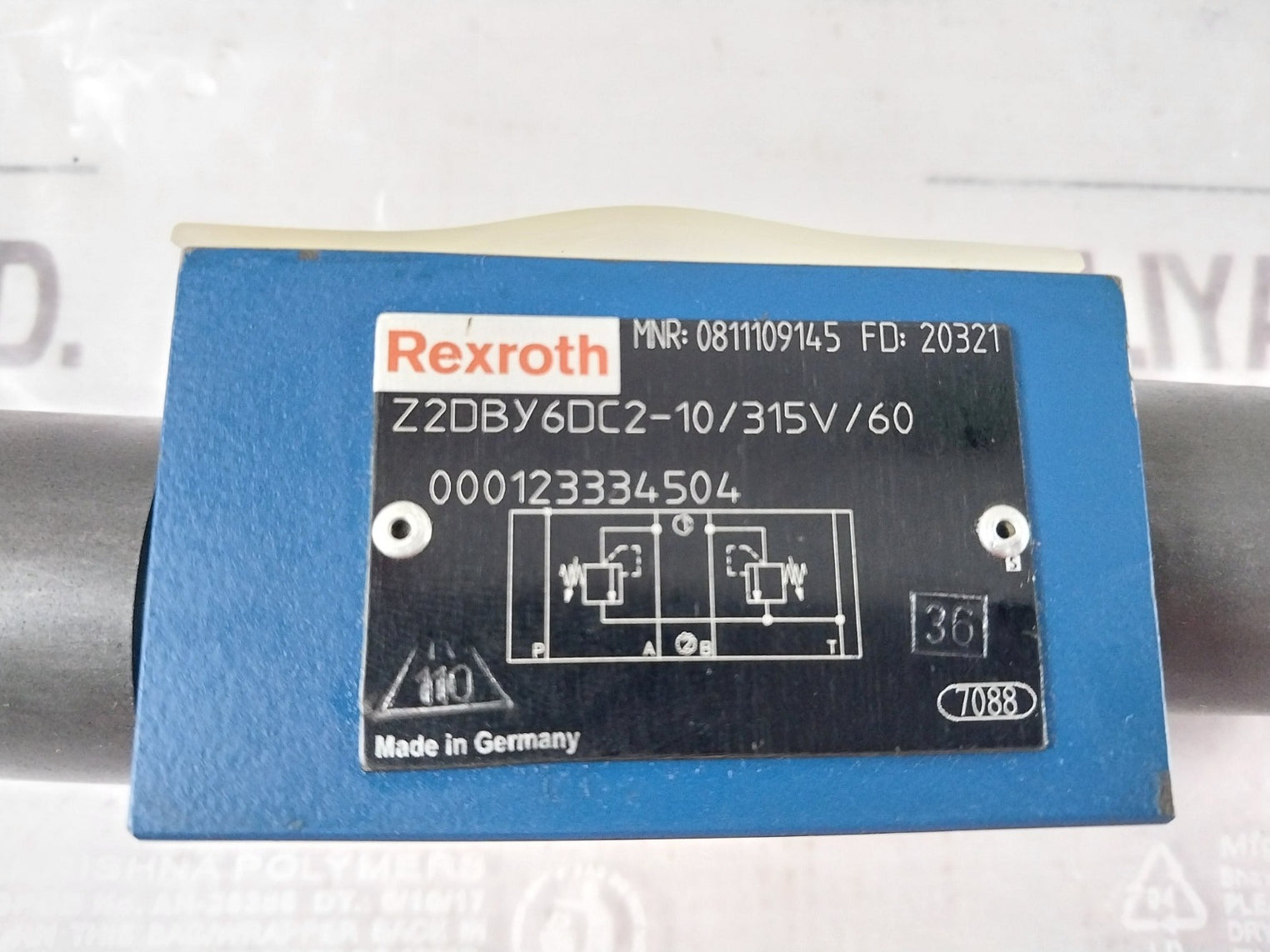 Rexroth Z2Dby6Dc2-10/315V/60 Pressure Relief Valve R900156528