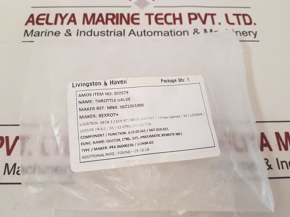 Rexroth 0821201006 Throttle Valve