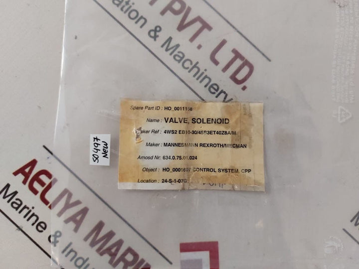 Rexroth 4Ws2 Eb 10-30/45B3Et40Z8A/M Servo Valve