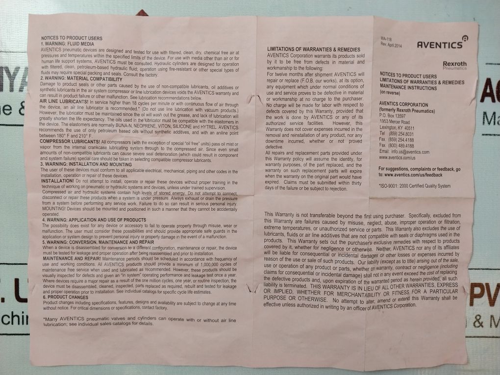 Rexroth P52935-8 Quick Release Valve