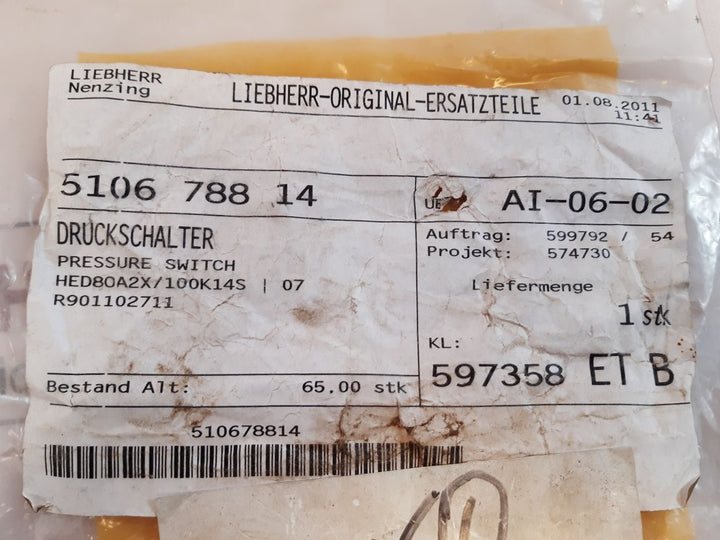 Rexroth R901102711 Pressure Switch Hed 80A-20100 K14S
