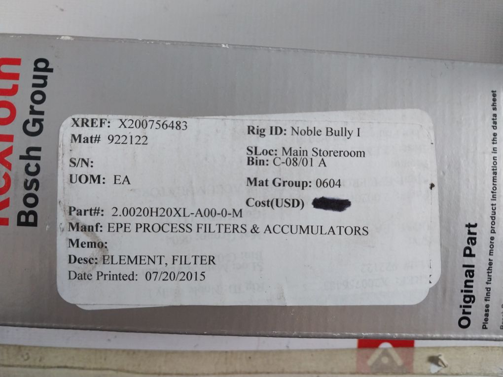 Rexroth R928006378 Filter Element