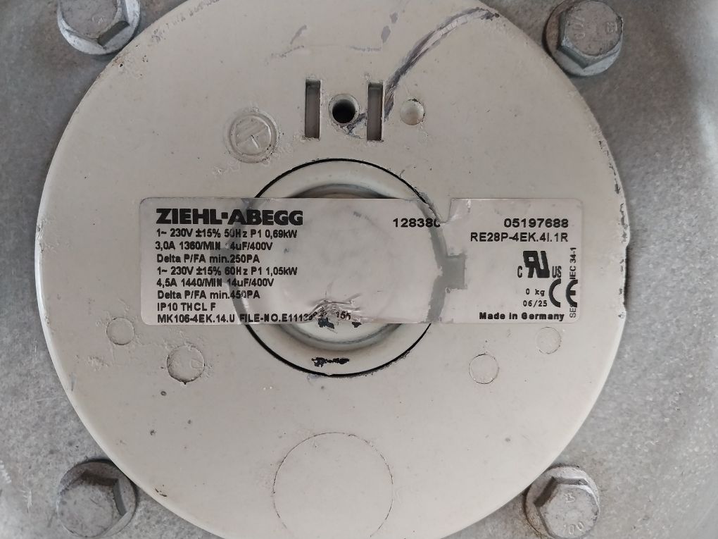 Ziehl-abegg Rg28P-4Ek.4I.1R Cooling Fan 230V 50/60Hz