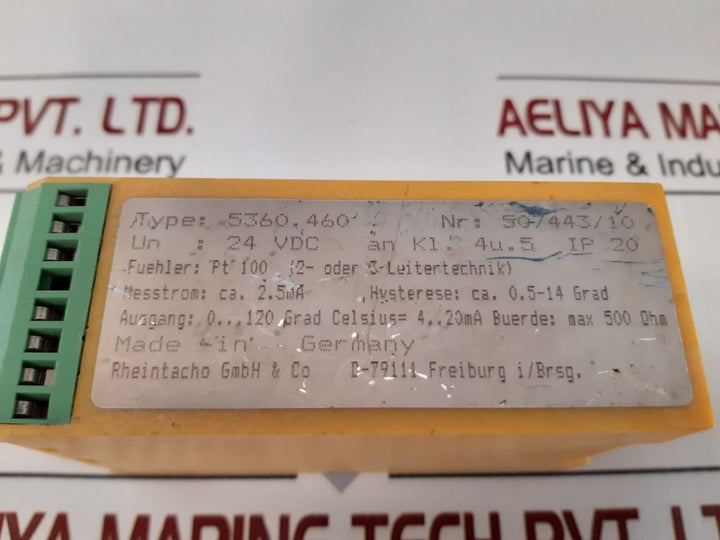 Rhein Tacho 507443/10 Temperature Monitor 5360.460 24V Dc