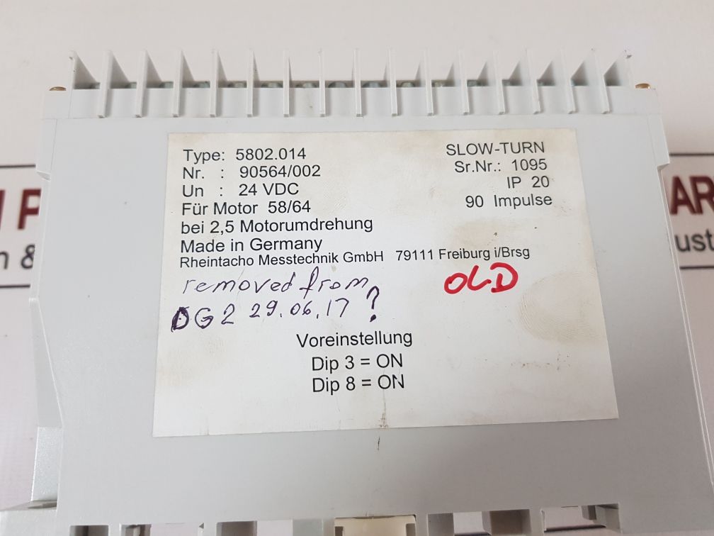 Rheintacho 5802.014 Slow-turn Control Unit 90564/002
