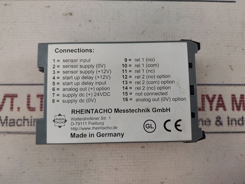 Rheintacho 5823.200 Programmable Speed Monitor 24 Vdc