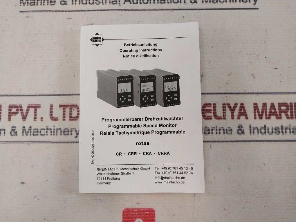 Rheintacho 5823.200 Programmable Speed Monitor 24 Vdc