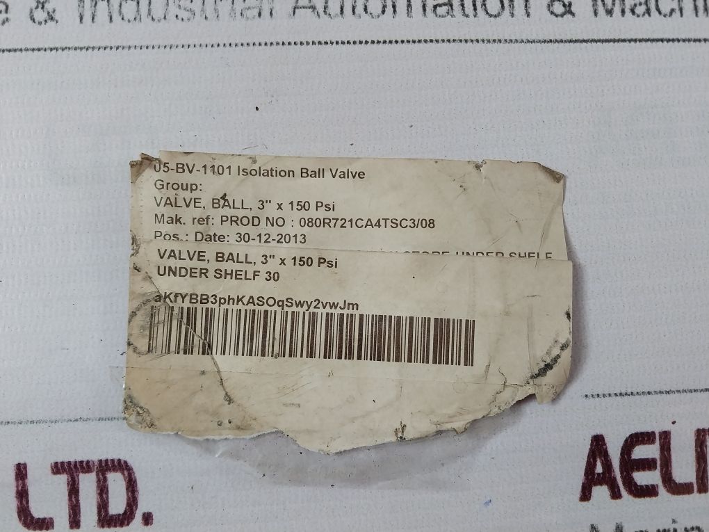 Richards Valve, Ball, 3” X 150 Psi High-pressure Valve