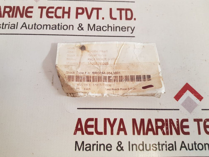 Rickmeier 1A32F3W30S Relief Valve
