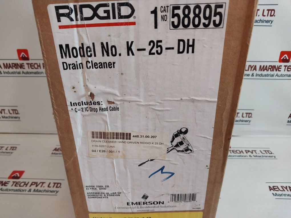 Ridgid K-25-dh Hand Drain Spinner With C-2Ic Drop Head Cable