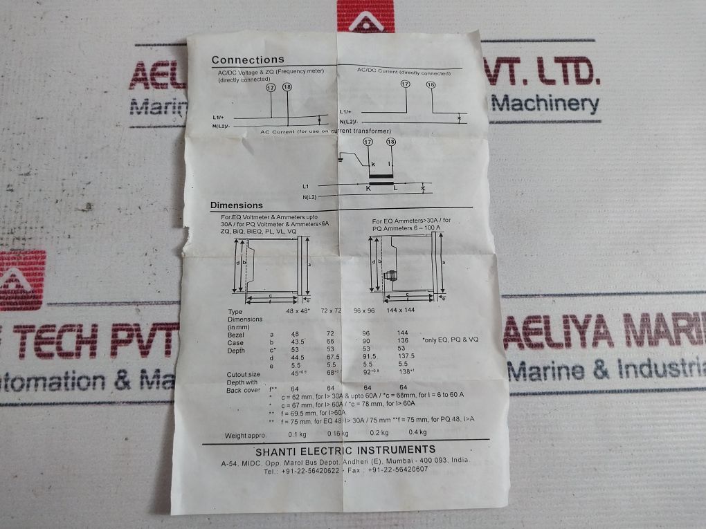 Rishabh Eq72 Ammeter 0-10/ 20A