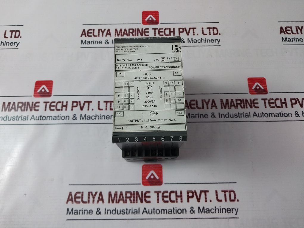 Rishabh P11-34E1 Z392 00E0 60 Power Transducer 230V, 50/60Hz
