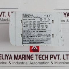 Rishabh Rishcon-p Trms Power Transducer 50/60 Hz 60...300V Ac/Dc