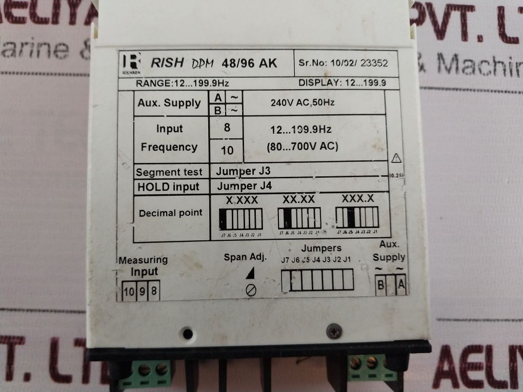 Rishabh Rish Dpm 48/96 Ak Digital Panel Meter