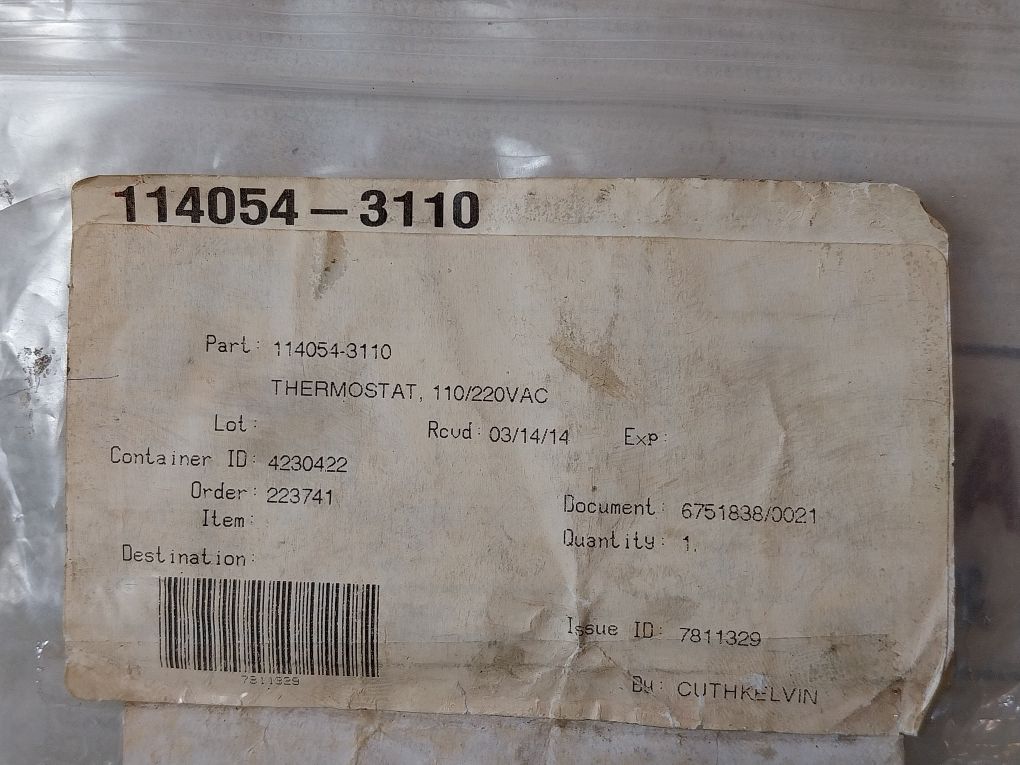 Rittal Sk3110000 Temperature Regulator Thermostat 114054-3110 Rev F