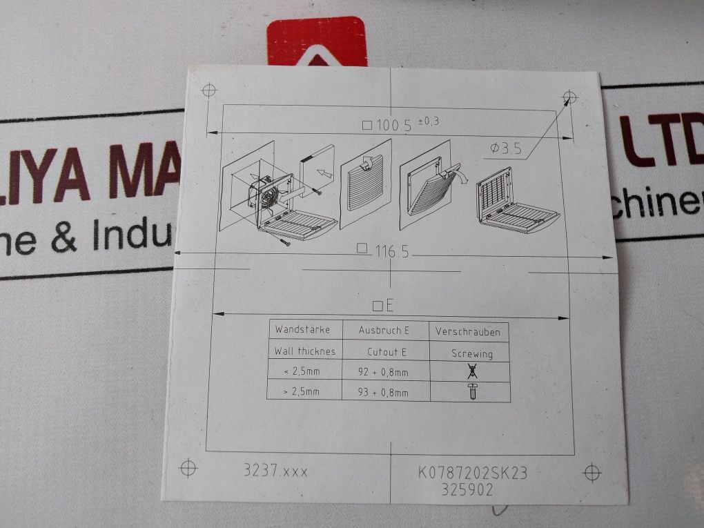Rittal Sk 3237.100 Fan-and-filter Unit 328952