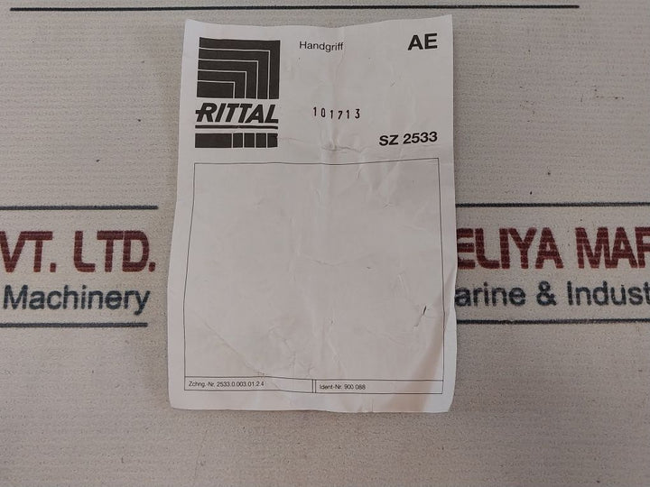 Rittal Sz 2533 Plastic Handle Without Lock