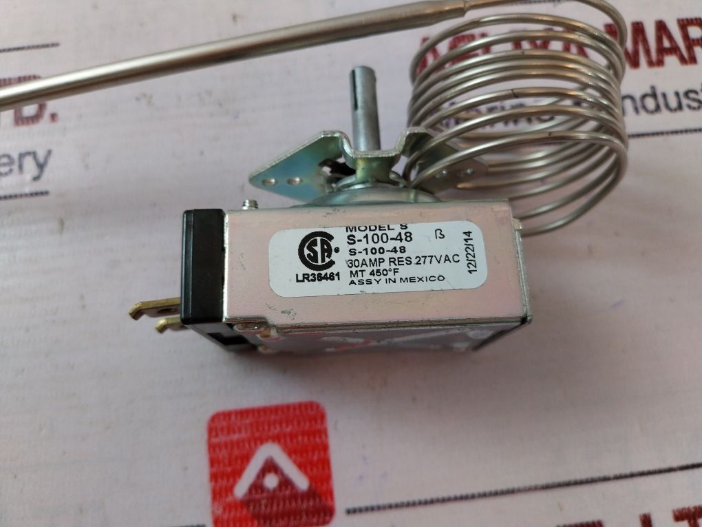 Robertshaw Model S-100-48 Electric Thermostat 30 Amp 277V Ac