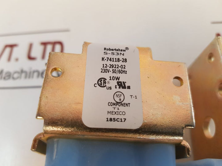 Robertshaw 12-2922-02 Water Inlet Solenoid Valve