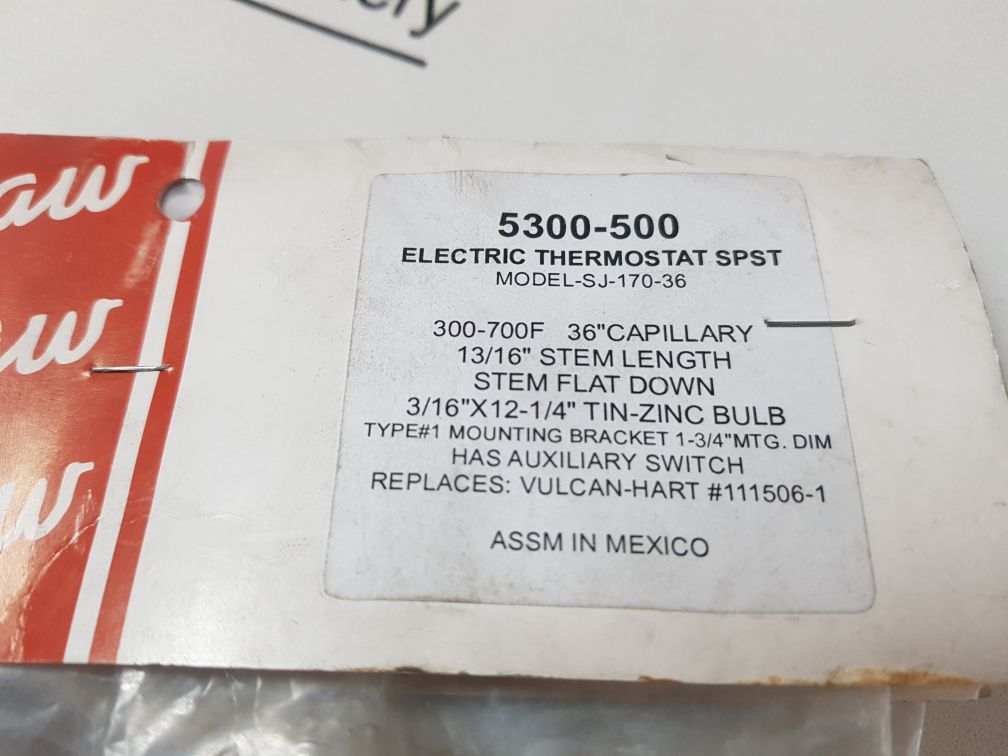 Robertshaw Sj-170-36 Thermostat Mt 700°F