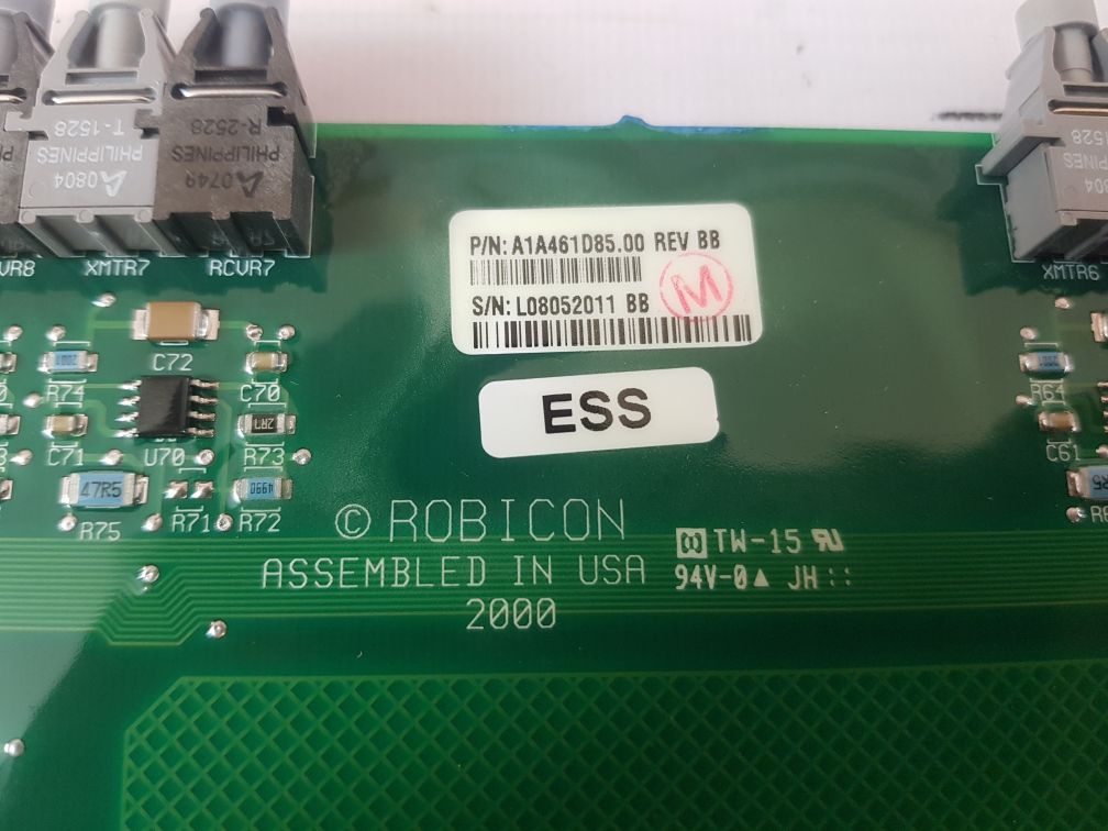 Robicon A1A461D85.00 Rev Bb Fibre Optic Link Module