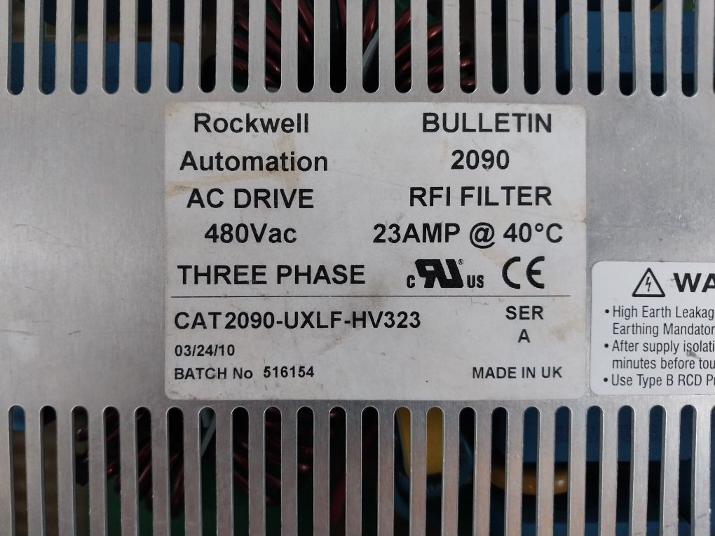 Rockwell Automation 2090-uxlf-hv323 Series A Ac Drive Rfi Filter 480V Ac