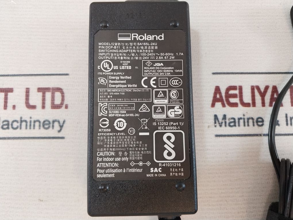Roland Egx-30A Desktop Engraver Switching Adapter Sa165L-24U Set