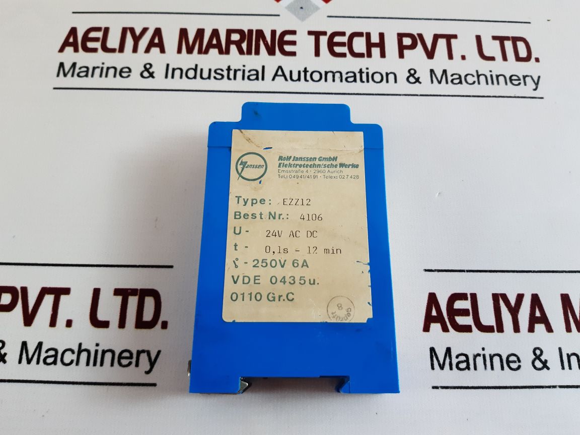 Rolf Janssen Ezz12 Time Delay Relay, T – 0,1S- 12 Min