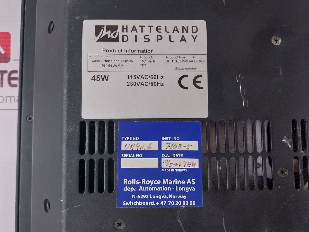 Rolls-royce 15,1 Inch Tft Display (Not Working)