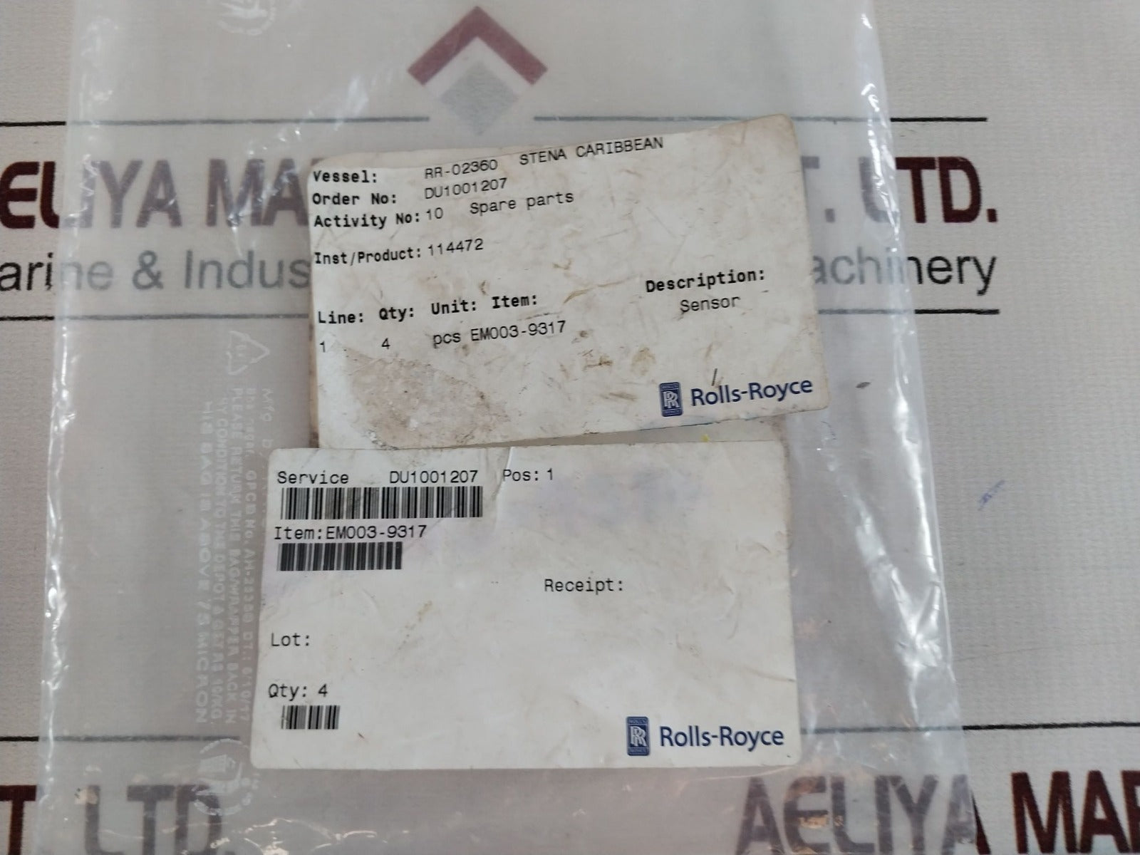 Rolls-royce Em003-9317 Sensor