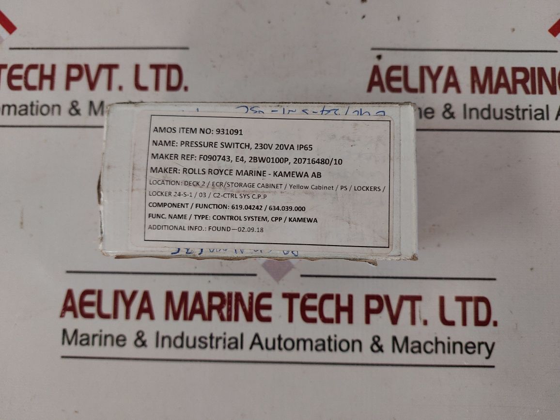Rolls-royce F090743 Pressure Switch