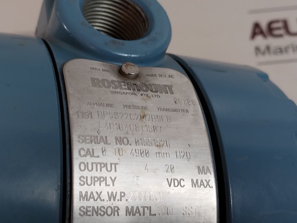 Rosemount 1151 Smart Transmitter 60Vdc – Aeliya Marine Tech