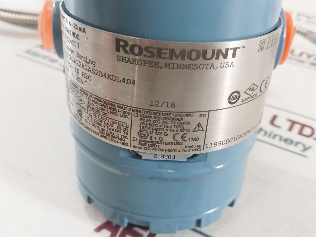 Rosemount 2051Cd2A22A1As2B4Kdl4D4 Differential Pressure Level Measurement 4X