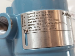 Rosemount 2051Tg3A2B21Ab4M5D4Q4 Pressure Transmitter