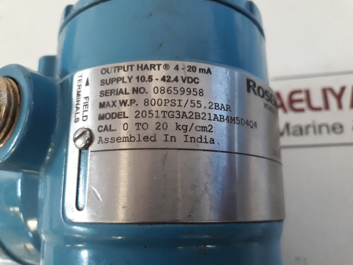 Rosemount 2051Tg3A2B21Ab4M5D4Q4 Pressure Transmitter