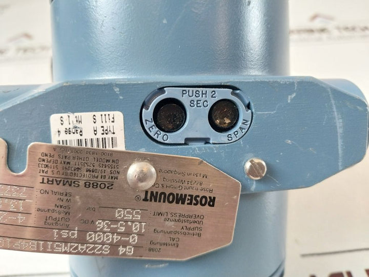 Rosemount 2088 Smart Pressure Transmitter 0-4000 Psi