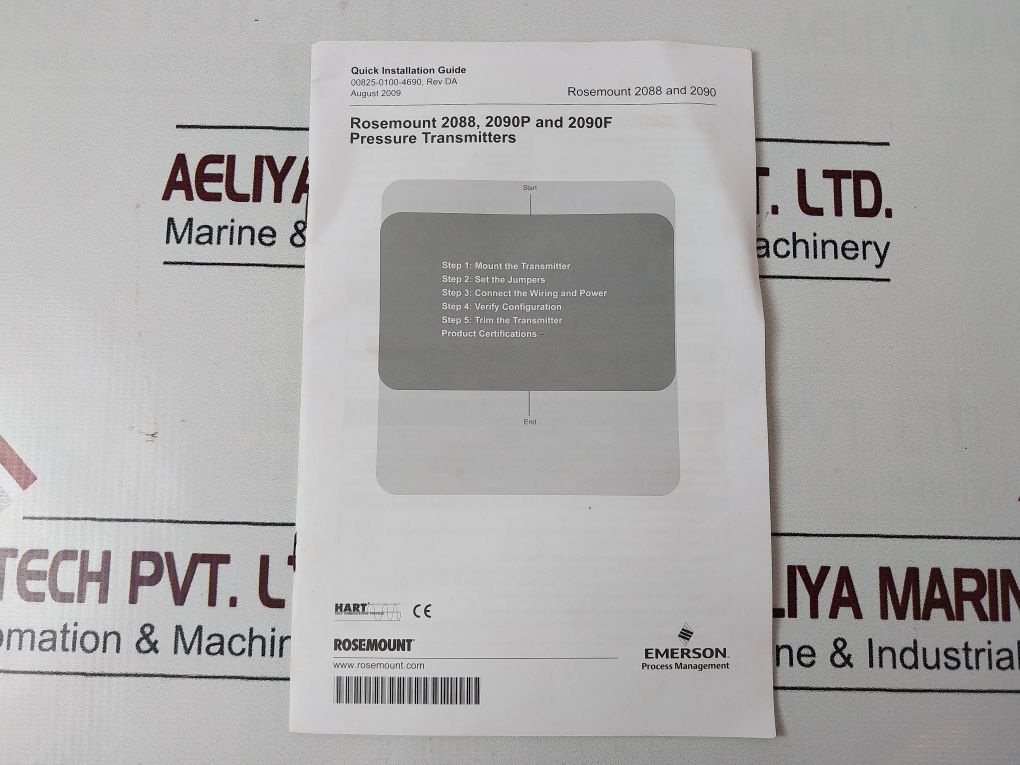 Rosemount 2088/2090 Smart Pressure Transmitter Set 2088 G2S22A2M5B4I1P1Q4Q8