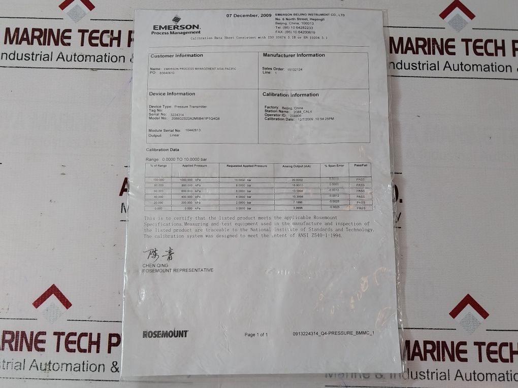 Rosemount 2088 G2S22A2M5B4I1P1Q4Q8