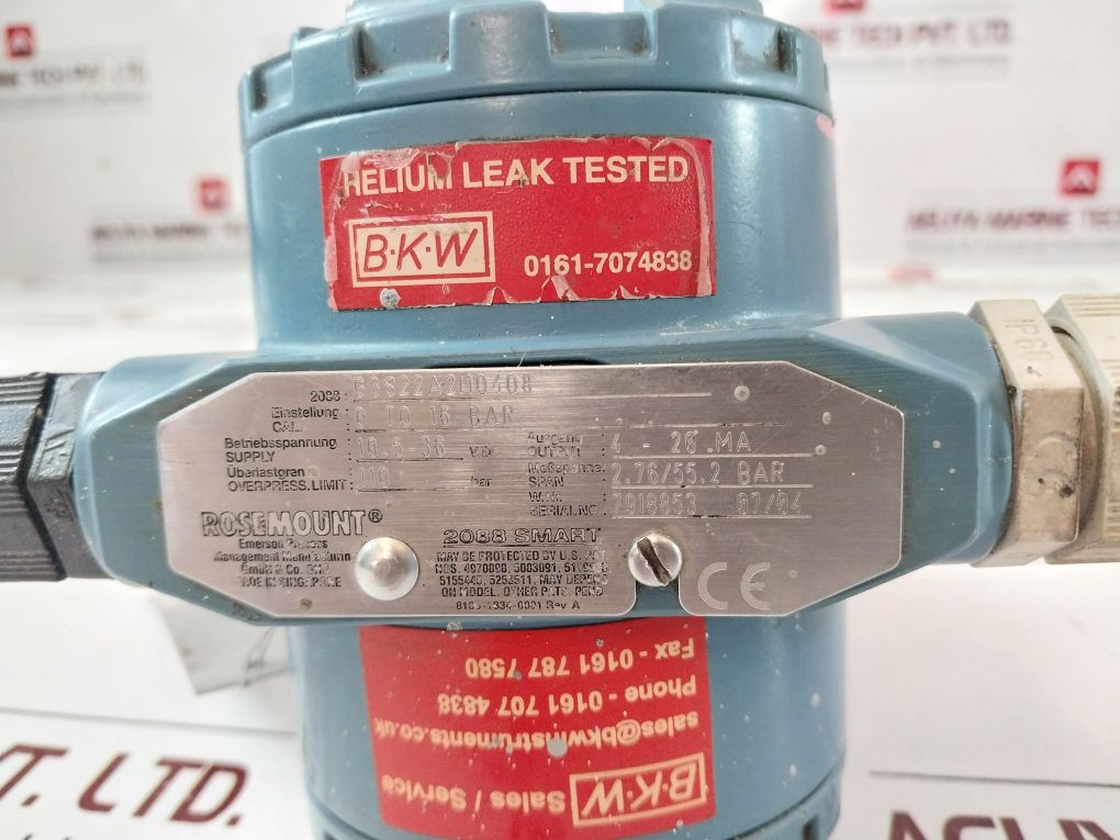 Rosemount 2088/2090 Smart Pressure Transmitter 2088: G3S22A2I10408