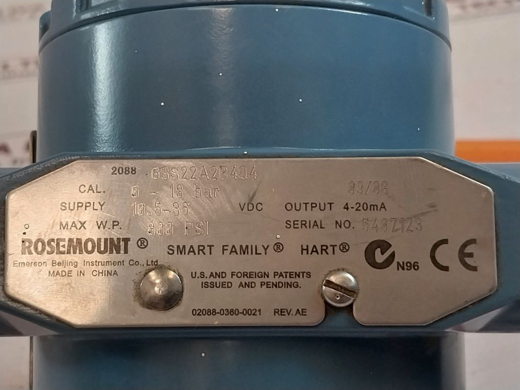 Rosemount 2088G3S22A2B4Q4 Pressure Transmitter 10.5-36 Vdc