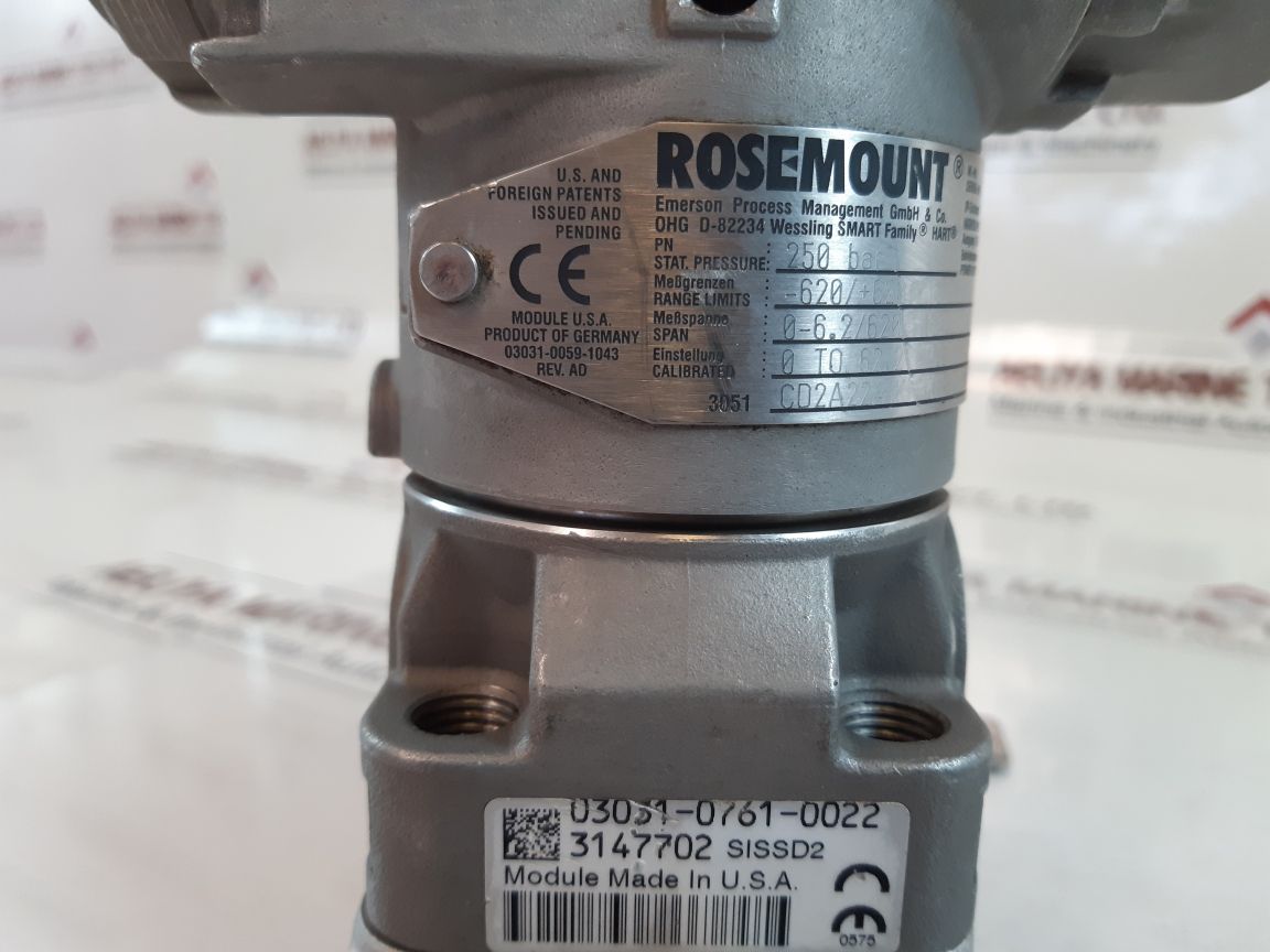 Rosemount 30513001 Pressure Transmitter 03031-0761-0022