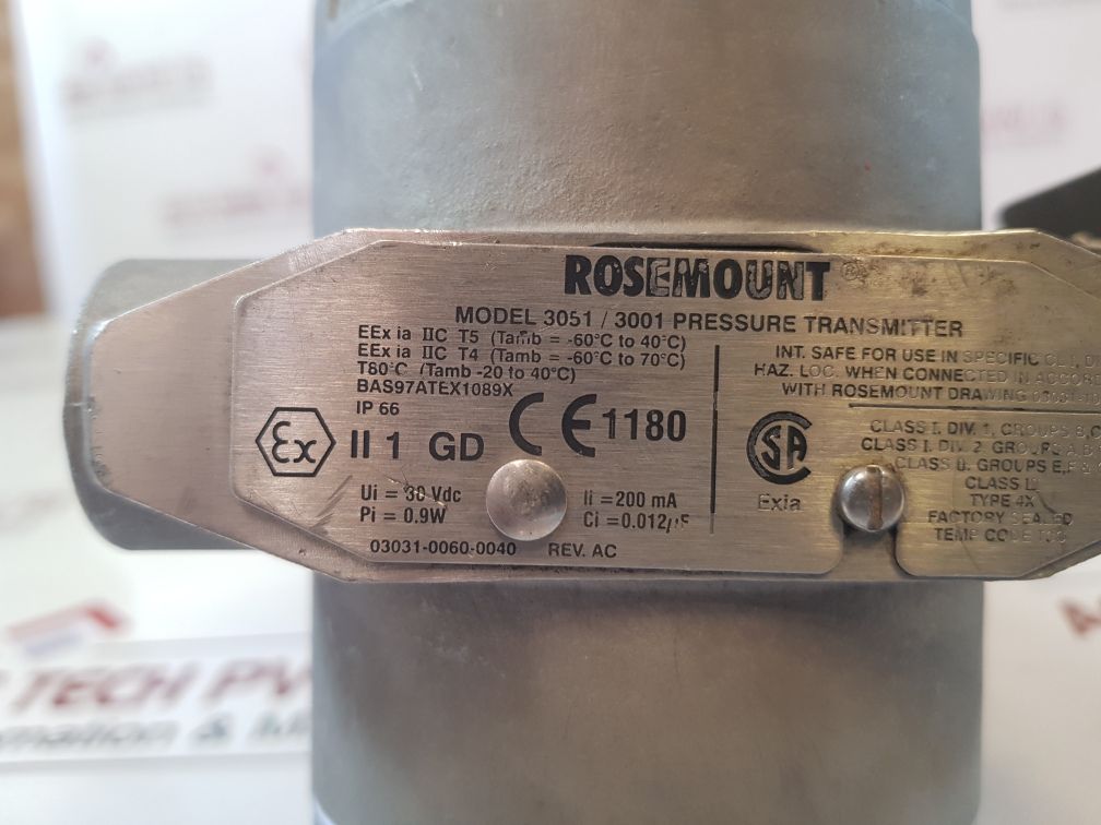 Rosemount 3051/3001 Pressure Transmitter 03031-0761-0022