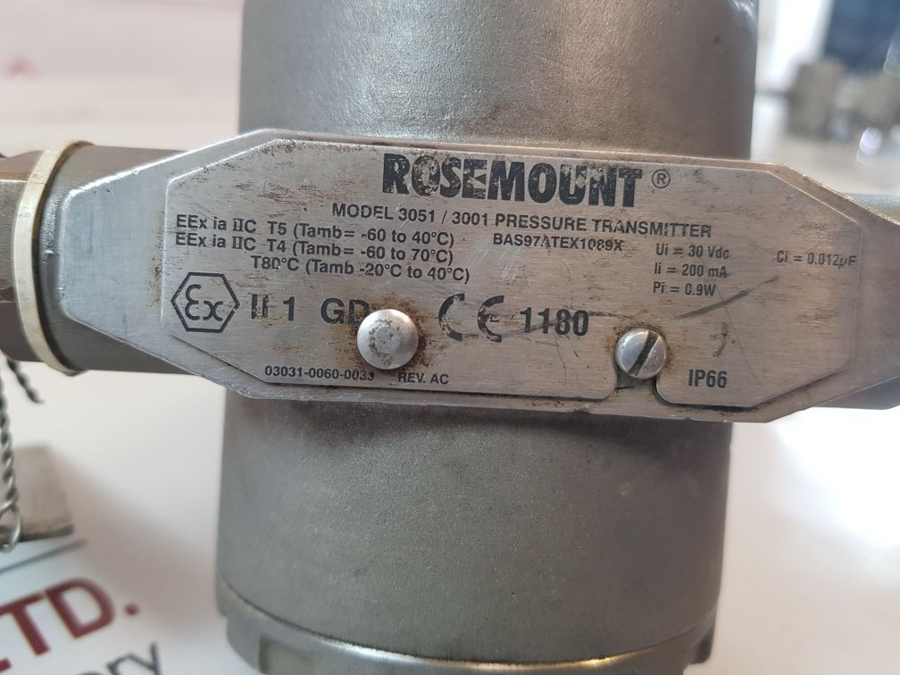 Rosemount 3051/3001 Pressure Transmitter 03031-2101-3142