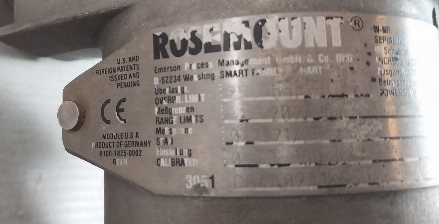 Rosemount 3051 Cg4A02A1Ks511M6P1Q4 Pressure Transmitter 10.5-55 Vdc