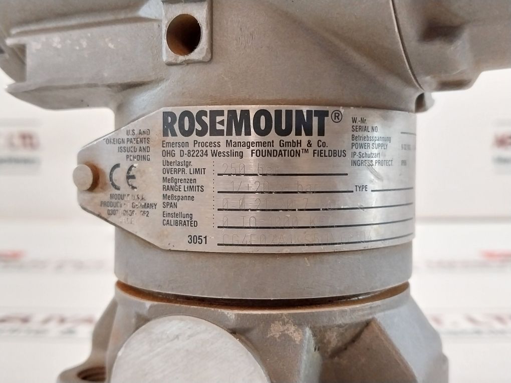 Rosemount 3051 Cg4E02A1Ks5L1M6P104 Fieldbus Pressure Transmitter
