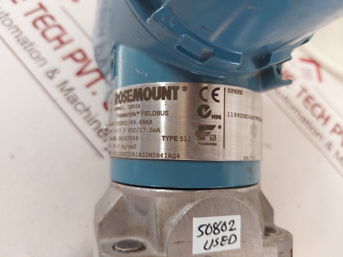 Rosemount 3051Cd4F22A1As2M5B4Iaq4 Pressure Transmitter With 316L/3Mil Sensor Mod