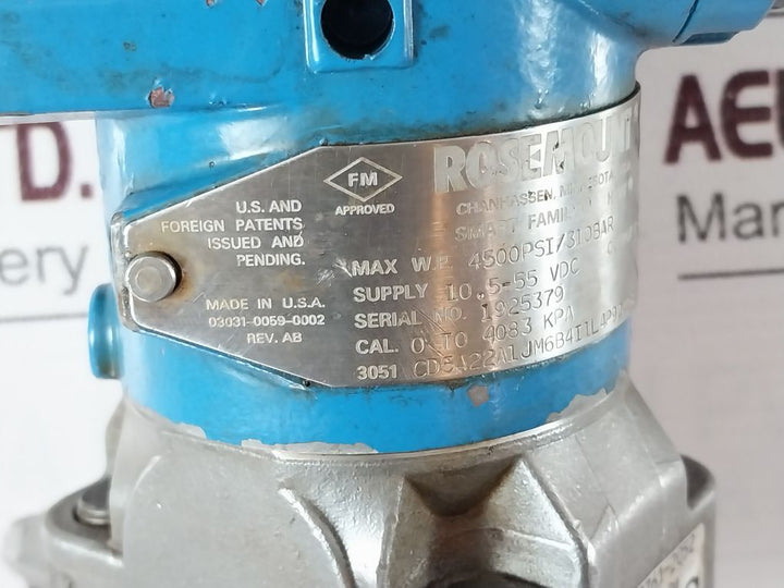 Rosemount 3051Cd5A22A1Jm6B4I1L4P9Q4Q8 Pressure Transmitter 03031-0059-0002 Rev.Ab