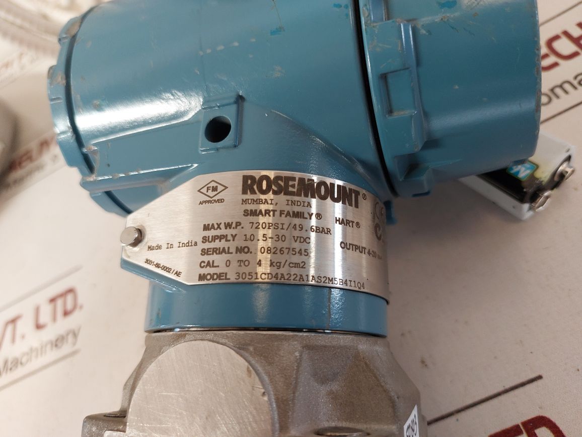 Rosemount 3051Cd4A22A1As2M5B4I1Q4 Pressure Transmitter With Sensor