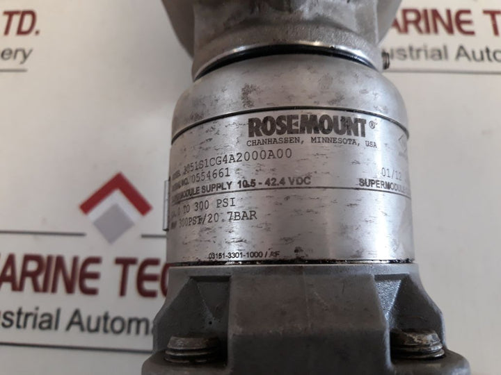 Rosemount 3051S1Cg4A2000A00 Pressure Transmitter 20.7 Bar